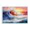 Stupell Industries Sunrise over Ocean Wave Framed Giclee Wall Art Design by Leon Devenice